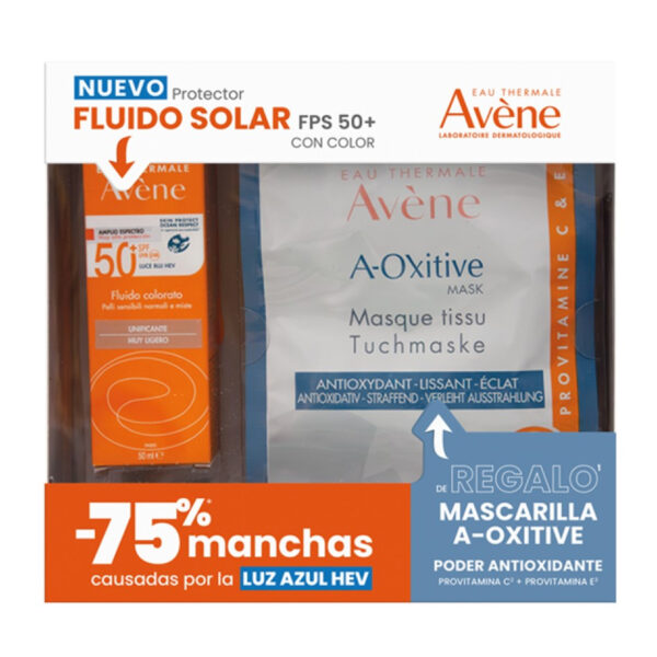 Avene Kit Fluido C/ Color + A-Oxtive Mask