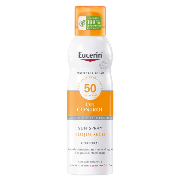 Eucerin Protector Solar Corporal en Spray Toque Seco Spf 50 Transparente 200Ml